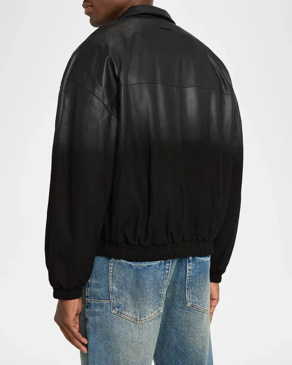 PURPLE Men's Leather Track Jacket | Thumbnail 3 PURPLE Men's Leather Track Jacket | Thumbnail 3