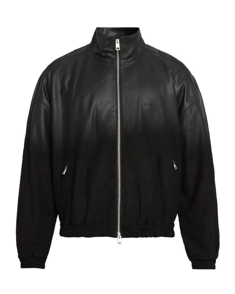 Men's Leather Track Jacket Men's Leather Track Jacket