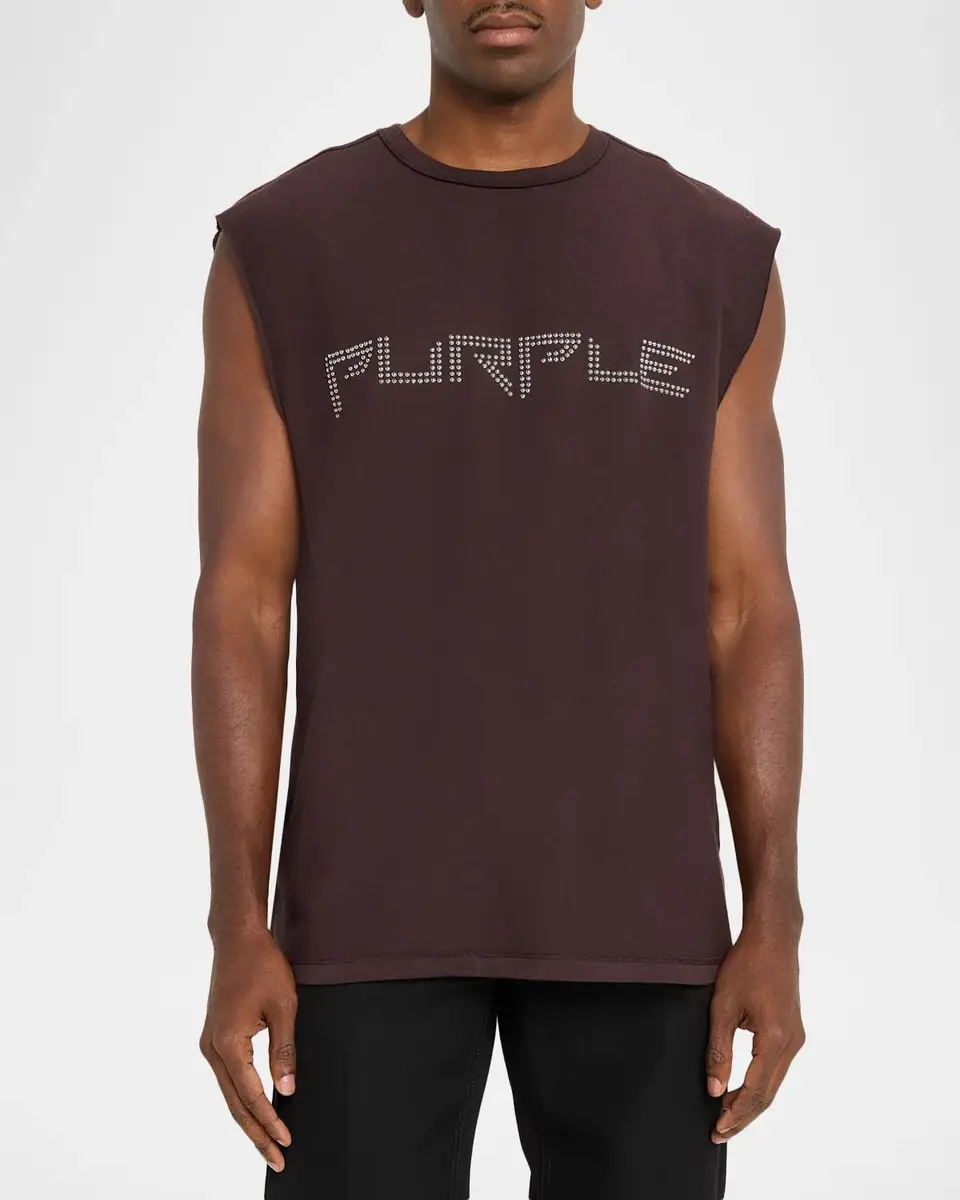 PURPLE Men's Logo Cotton Jersey Tank | Thumbnail 4 PURPLE Men's Logo Cotton Jersey Tank | Thumbnail 4