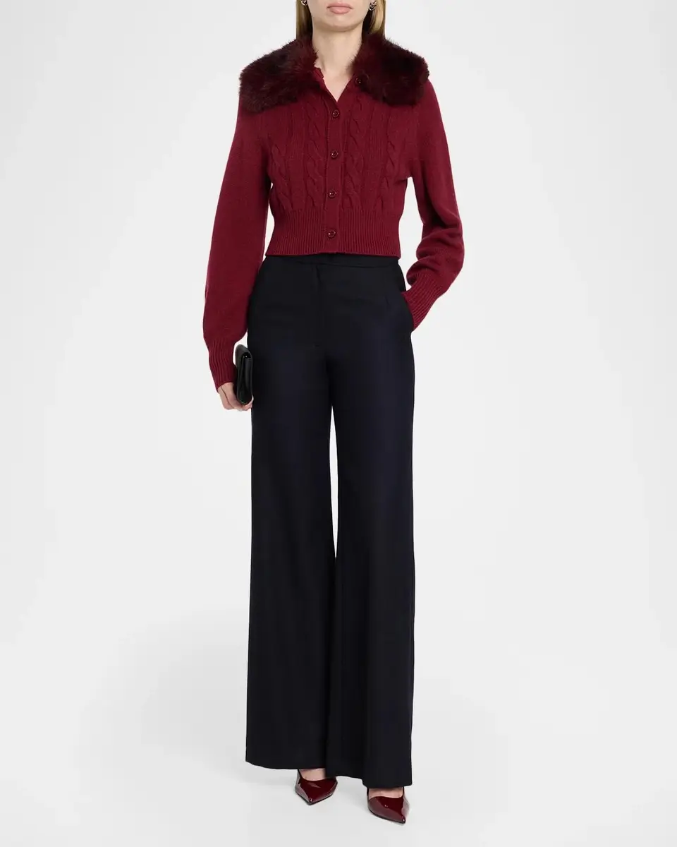 Toccin Rita Cable-Knit Cardigan with Removable Collar | Thumbnail 2 Toccin Rita Cable-Knit Cardigan with Removable Collar | Thumbnail 2