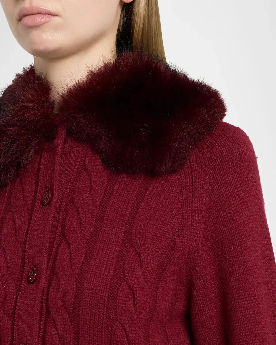 Toccin Rita Cable-Knit Cardigan with Removable Collar | Thumbnail 5 Toccin Rita Cable-Knit Cardigan with Removable Collar | Thumbnail 5