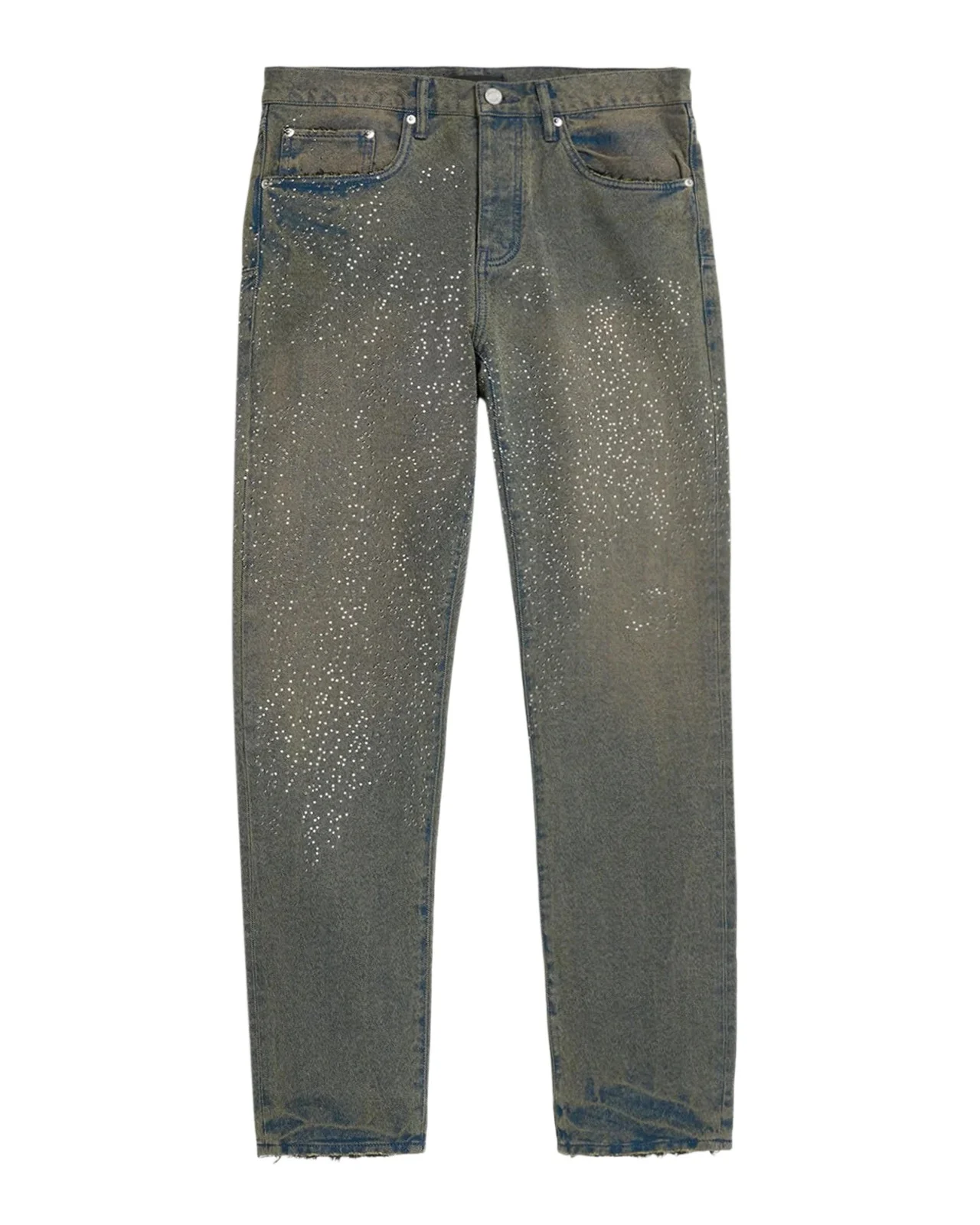 Men's Dirty Wash Cosmos Rhinestone Stacked Jeans Men's Dirty Wash Cosmos Rhinestone Stacked Jeans