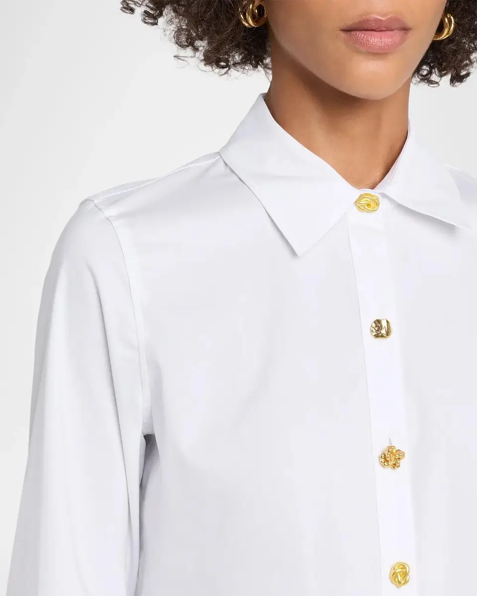 L'Agence Ellery Cotton-Blend Button-Front Blouse | Thumbnail 5
