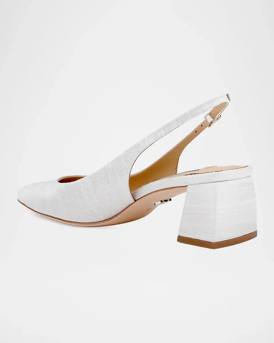 BADGLEY MISCHKA Oaklee 50MM Silk Slingback Pumps | Thumbnail 2 BADGLEY MISCHKA Oaklee 50MM Silk Slingback Pumps | Thumbnail 2