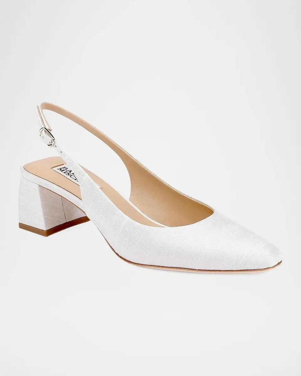 BADGLEY MISCHKA Oaklee 50MM Silk Slingback Pumps | Thumbnail 4 BADGLEY MISCHKA Oaklee 50MM Silk Slingback Pumps | Thumbnail 4