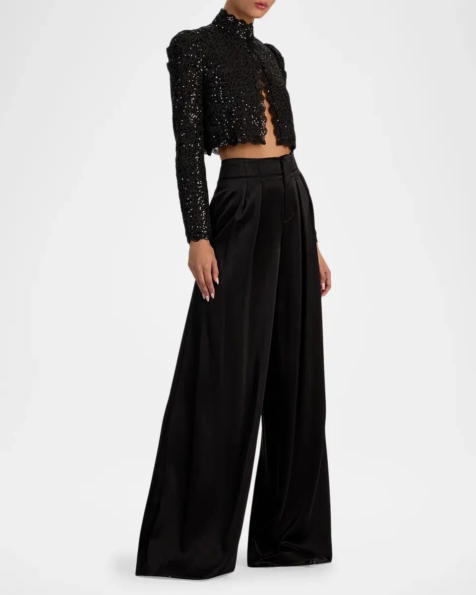 Alice + Olivia Thomasina Embellished Lace Cropped Jacket | Thumbnail 2