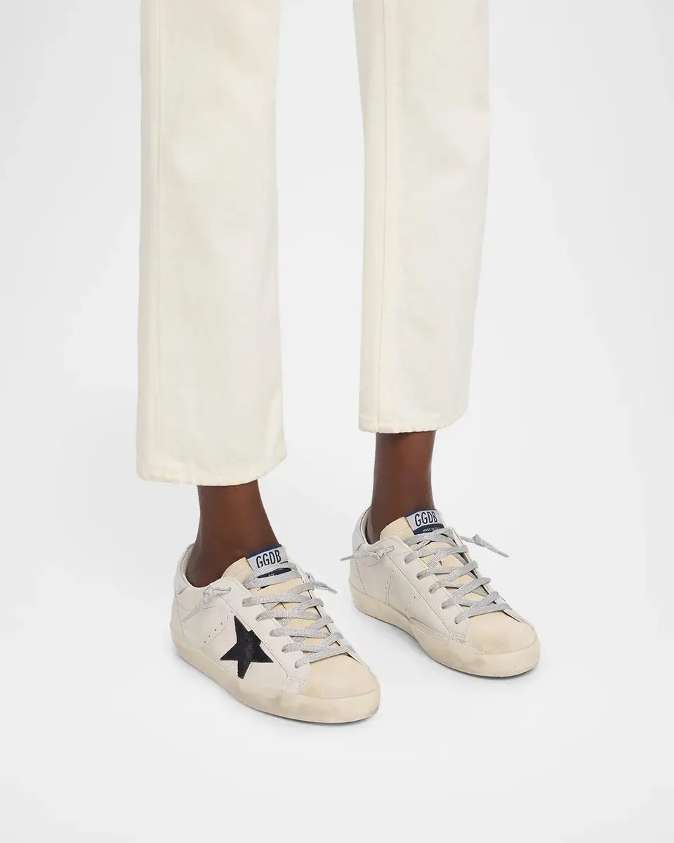 Golden Goose Super-Star Mixed Leather Low-Top Sneakers | Thumbnail 2 Golden Goose Super-Star Mixed Leather Low-Top Sneakers | Thumbnail 2