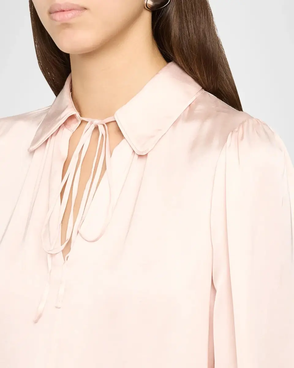 Alice + Olivia Roanne Tie-Front Satin Blouse | Thumbnail 5 Alice + Olivia Roanne Tie-Front Satin Blouse | Thumbnail 5
