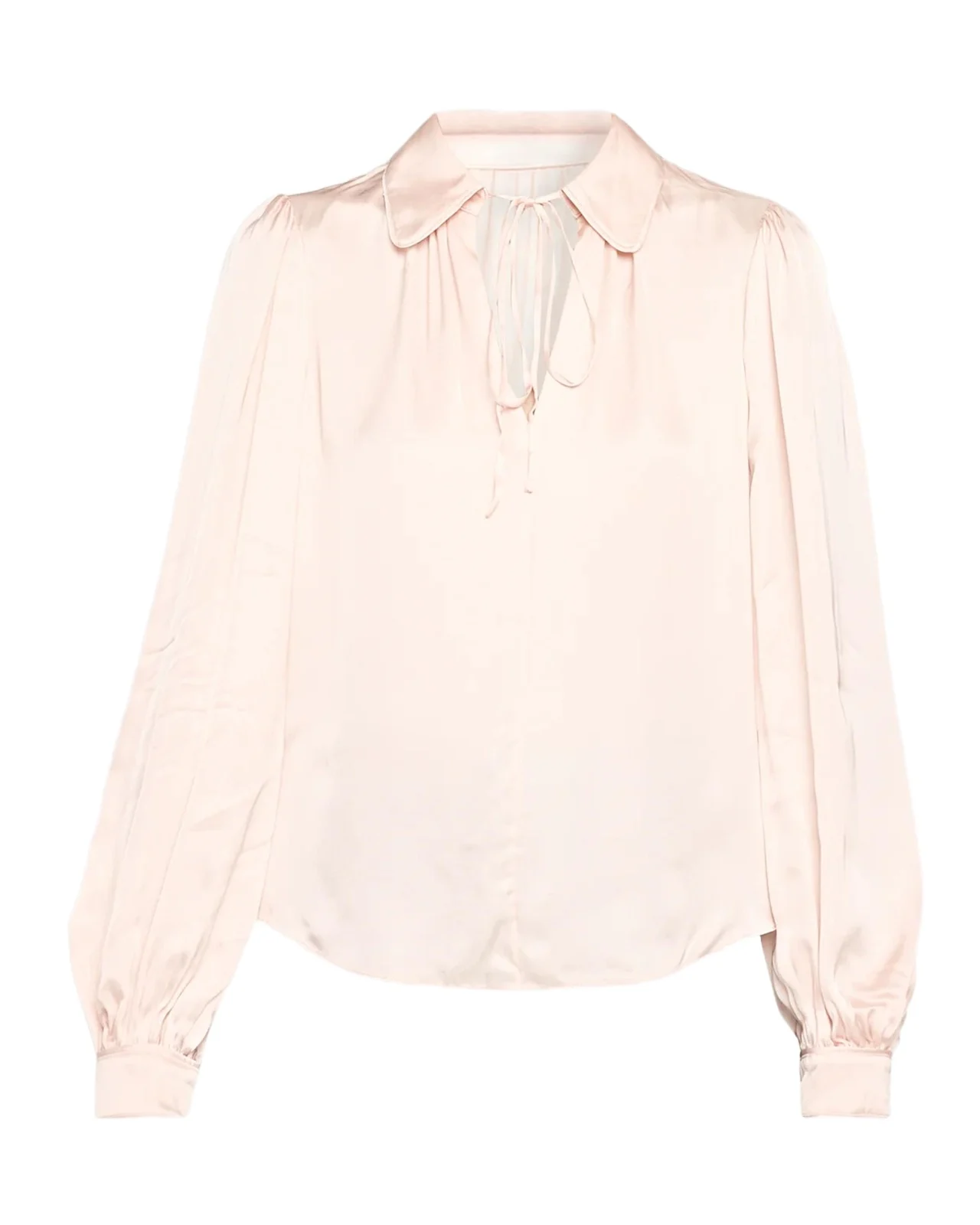 Roanne Tie-Front Satin Blouse Roanne Tie-Front Satin Blouse