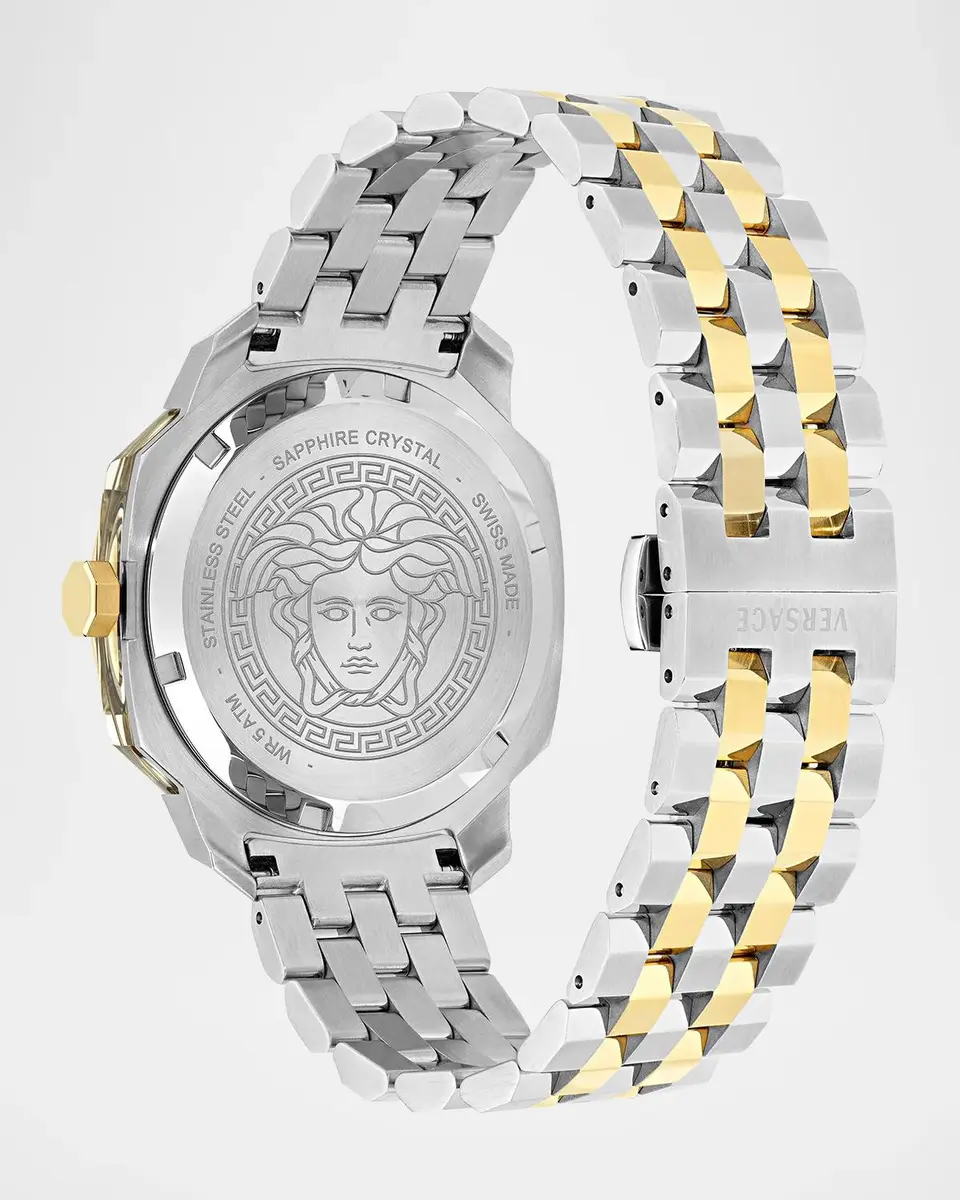 Versace Dylos 40mm Green Dial Two-Tone Bracelet Watch | Thumbnail 4