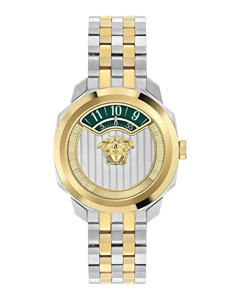 Versace Dylos 40mm Green Dial Two-Tone Bracelet Watch