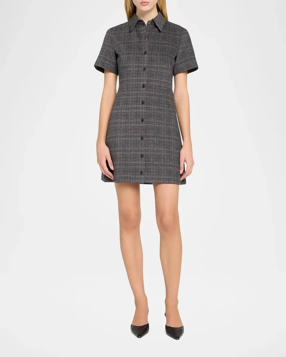 Theory Easy A-Line Glen Plaid Mini Dress | Thumbnail 2 Theory Easy A-Line Glen Plaid Mini Dress | Thumbnail 2