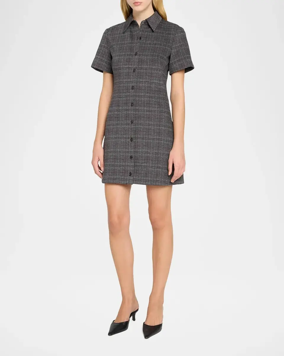 Theory Easy A-Line Glen Plaid Mini Dress | Thumbnail 4 Theory Easy A-Line Glen Plaid Mini Dress | Thumbnail 4