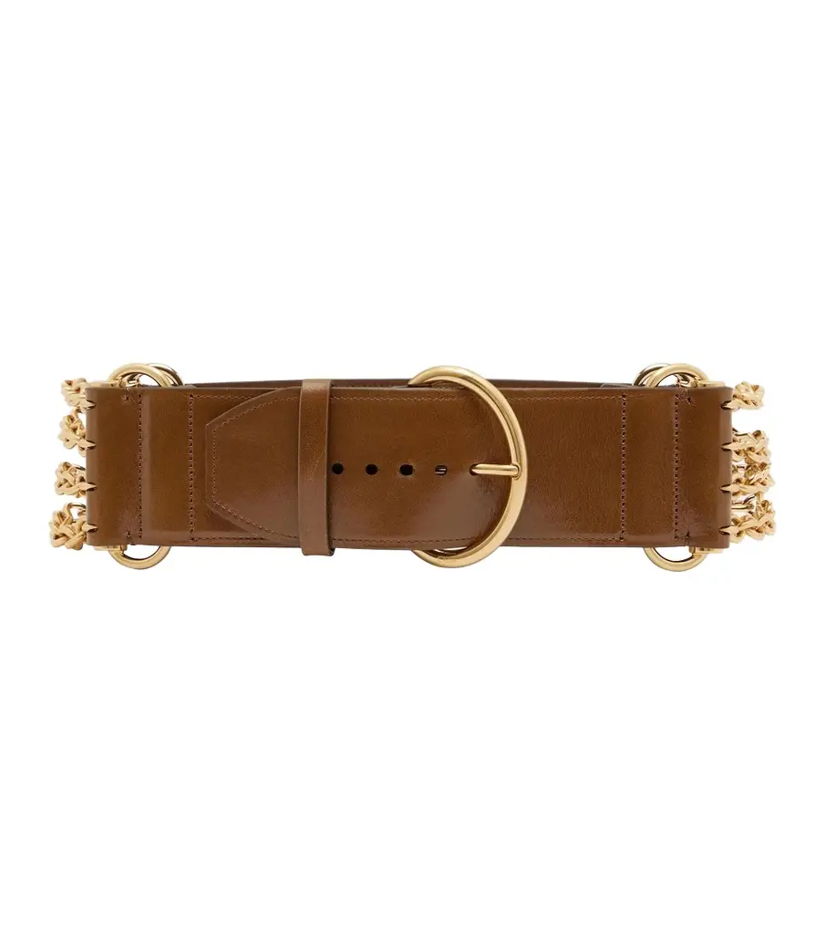 Camera Chain leather belt