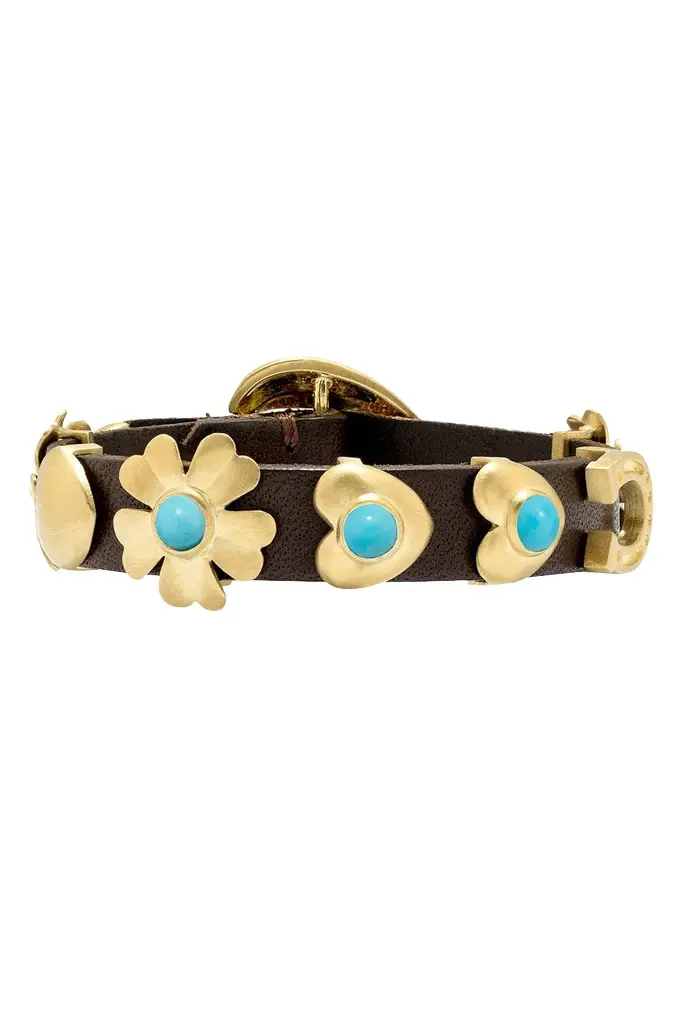 IRENE NEUWIRTH JEWELRY Turquoise Pearl Golden Blossom Bracelet