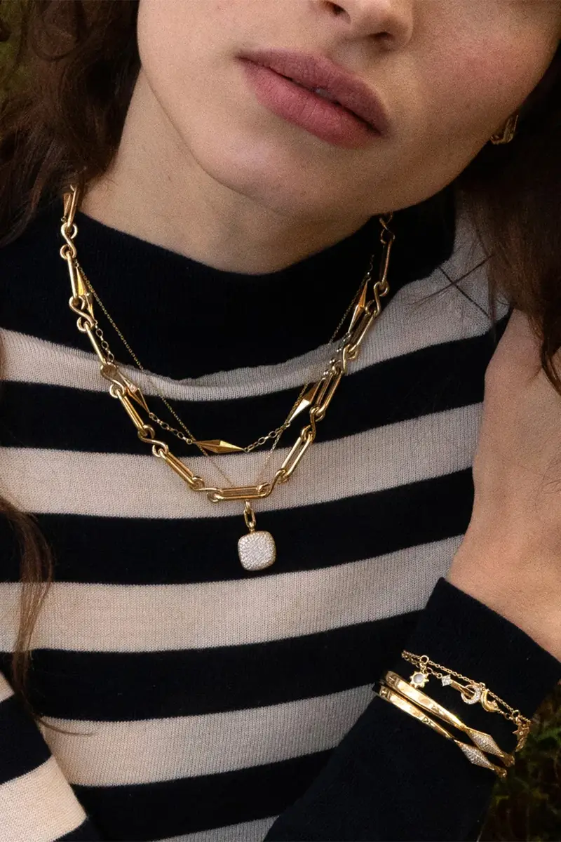 MONICA RICH KOSANN Diamond Pave Slim Rae Chain Locket | Thumbnail 2