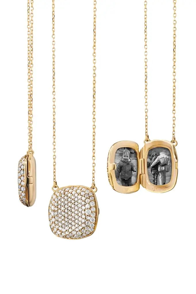 MONICA RICH KOSANN Diamond Pave Slim Rae Chain Locket