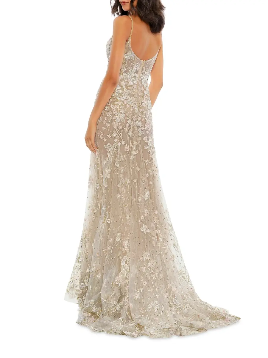 Mac Duggal Women's Floral Embellished Sheath Gown | Thumbnail 2 Mac Duggal Women's Floral Embellished Sheath Gown | Thumbnail 2