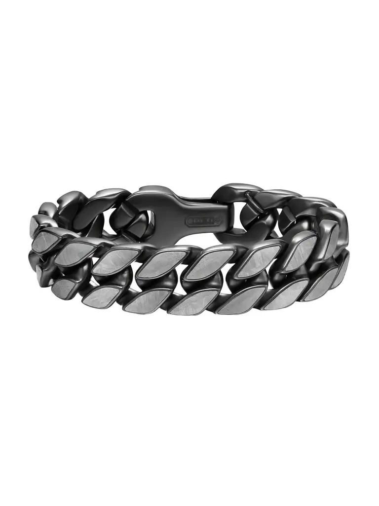 David Yurman Men's Curb Chain Bracelet in Black Titanium - Meteorite