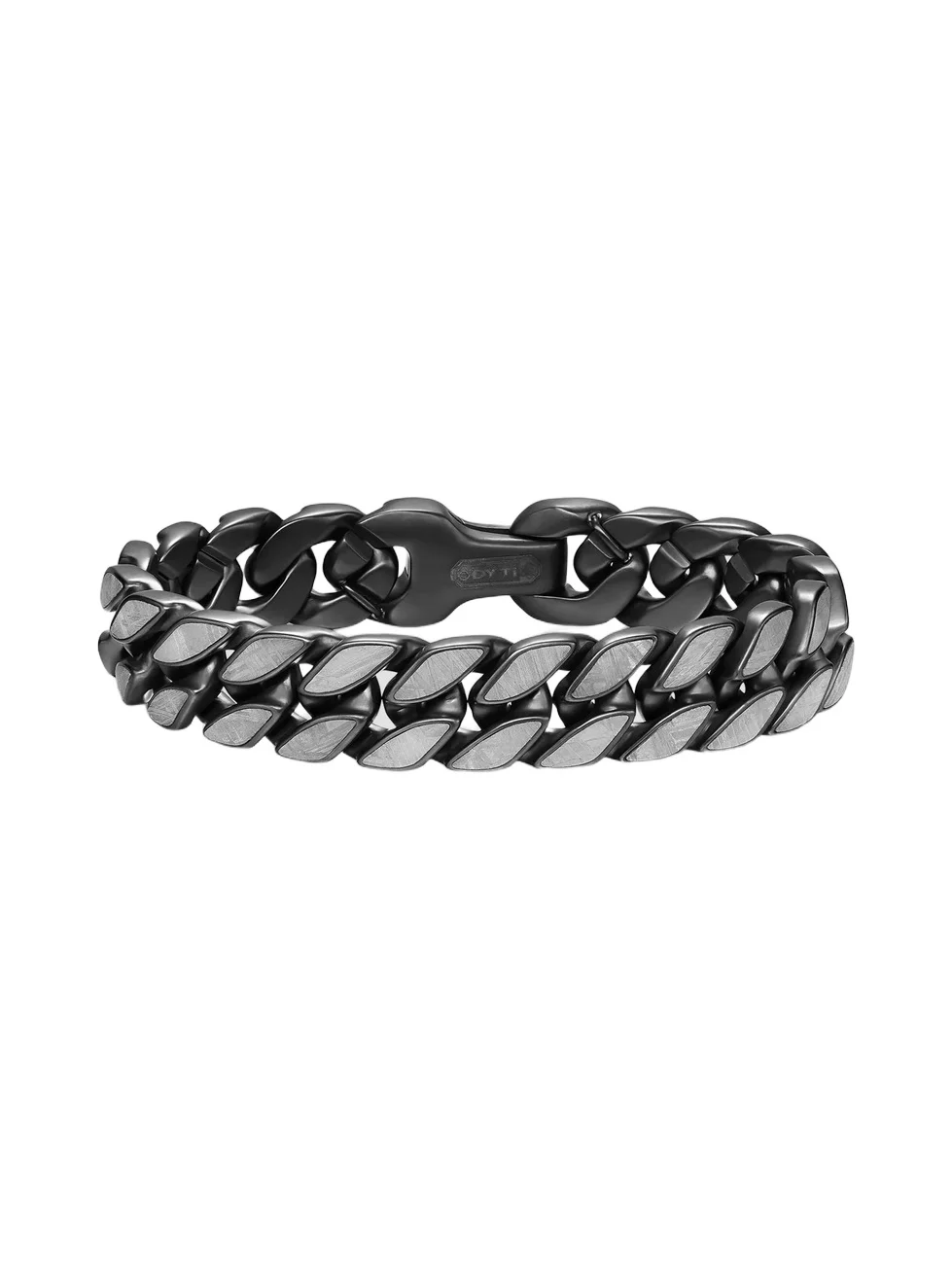 David Yurman Men's Curb Chain Bracelet in Black Titanium - Meteorite