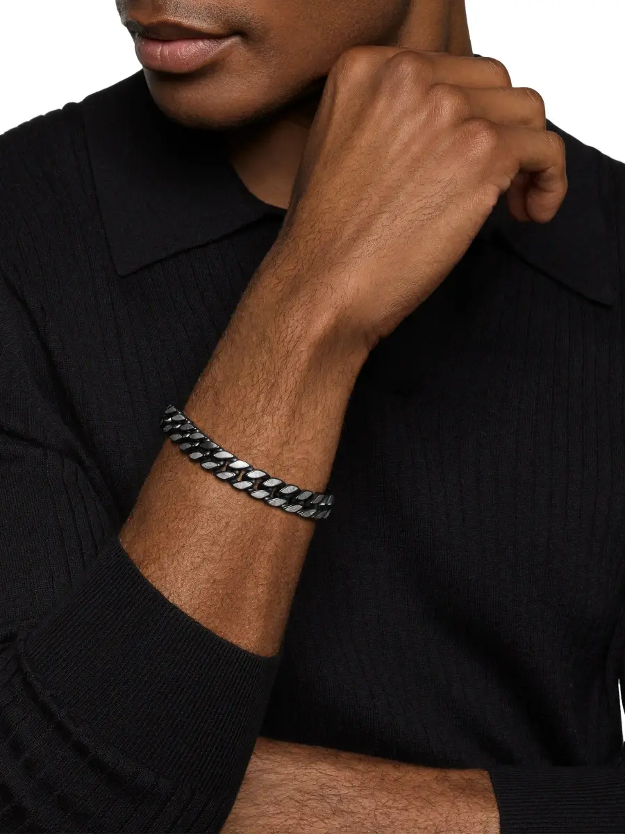 David Yurman Men's Curb Chain Bracelet in Black Titanium - Meteorite | Thumbnail 2 David Yurman Men's Curb Chain Bracelet in Black Titanium - Meteorite | Thumbnail 2