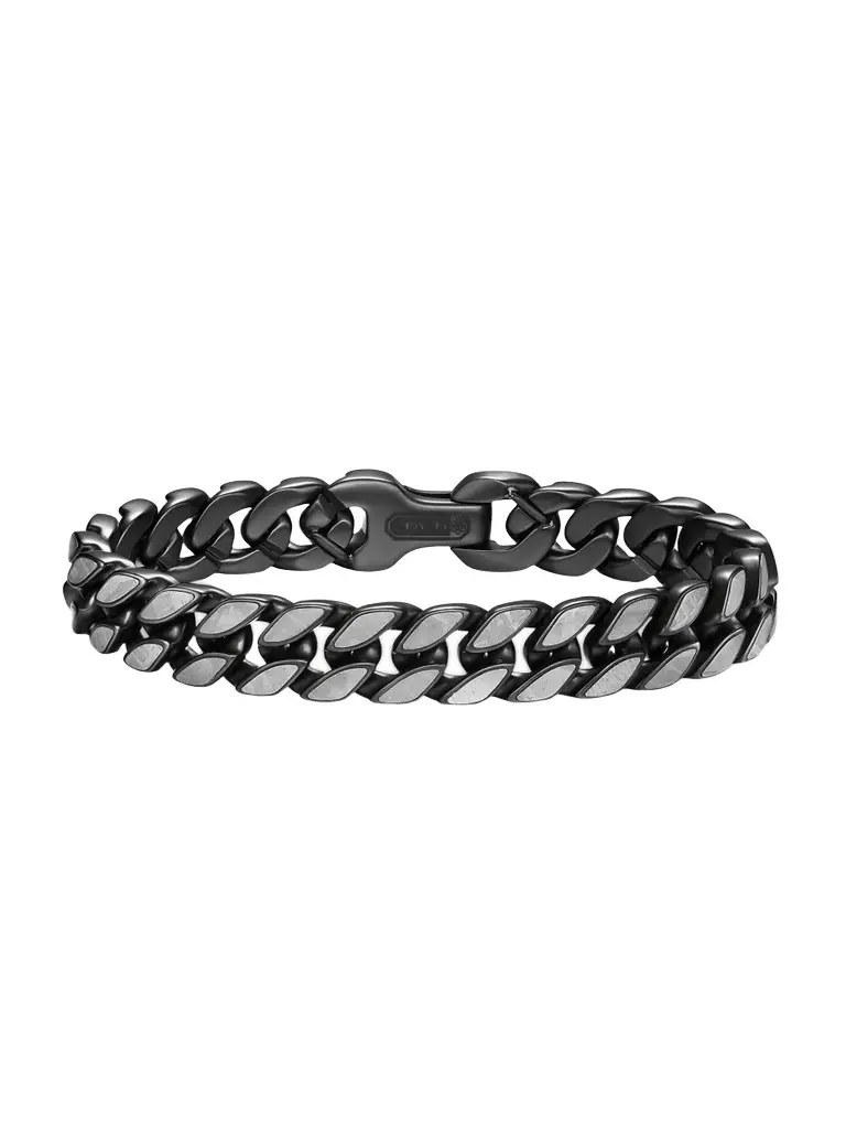 David Yurman Men's Curb Chain Bracelet in Black Titanium - Meteorite