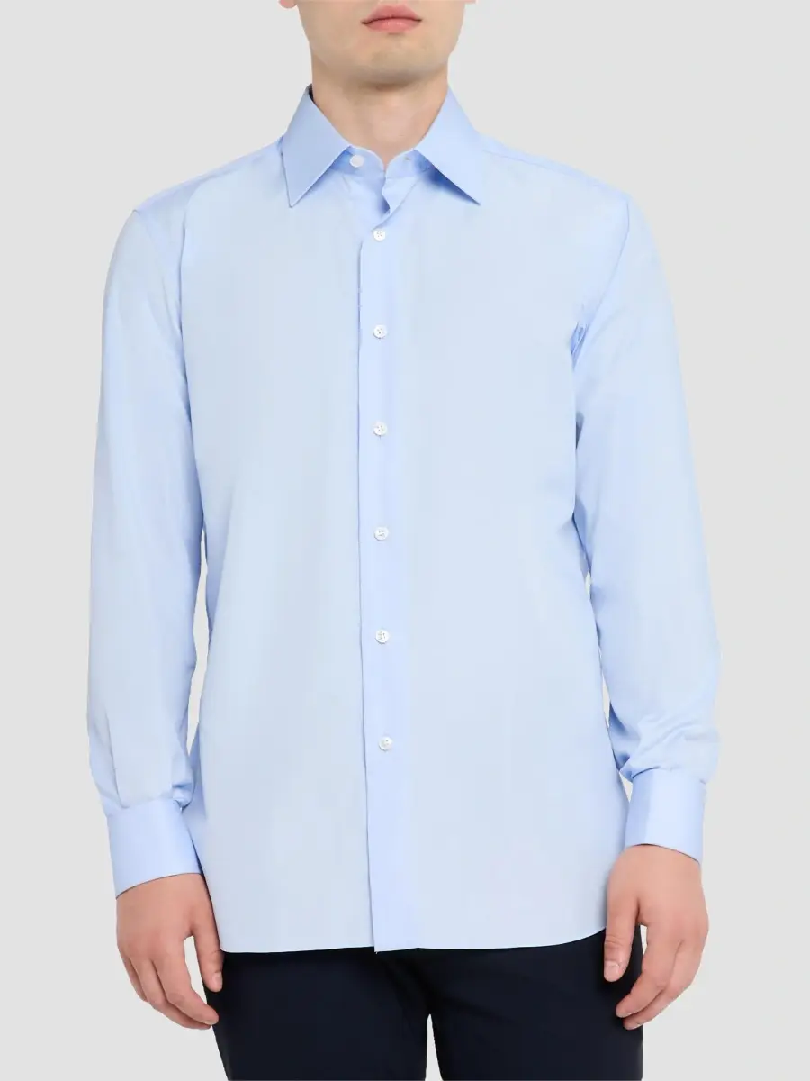 Brioni Men's Solid Cotton French-Cuff Sport Shirt | Thumbnail 4 Brioni Men's Solid Cotton French-Cuff Sport Shirt | Thumbnail 4