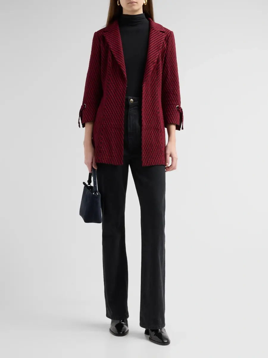 Misook Women's Knit Single-Breasted Tie-Cuff Jacket | Thumbnail 2 Misook Women's Knit Single-Breasted Tie-Cuff Jacket | Thumbnail 2