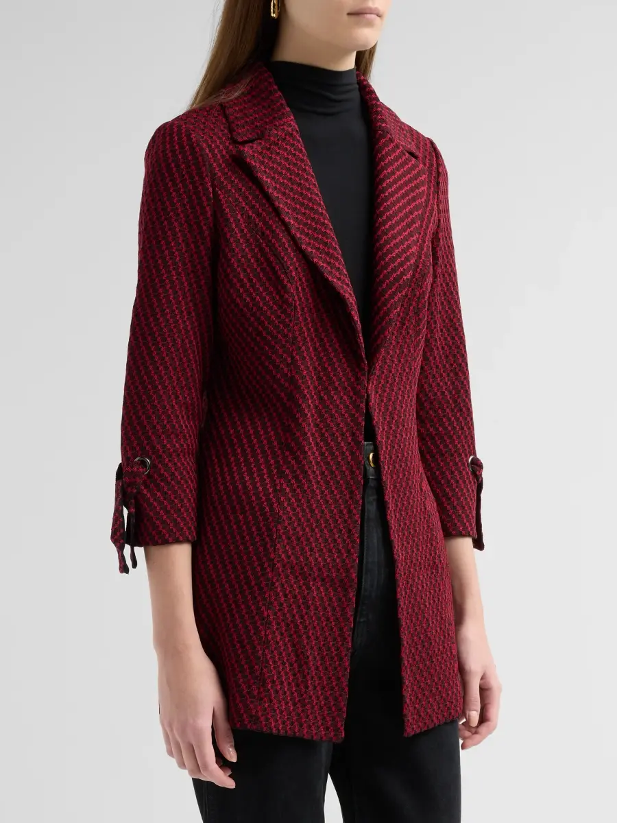 Misook Women's Knit Single-Breasted Tie-Cuff Jacket | Thumbnail 4 Misook Women's Knit Single-Breasted Tie-Cuff Jacket | Thumbnail 4