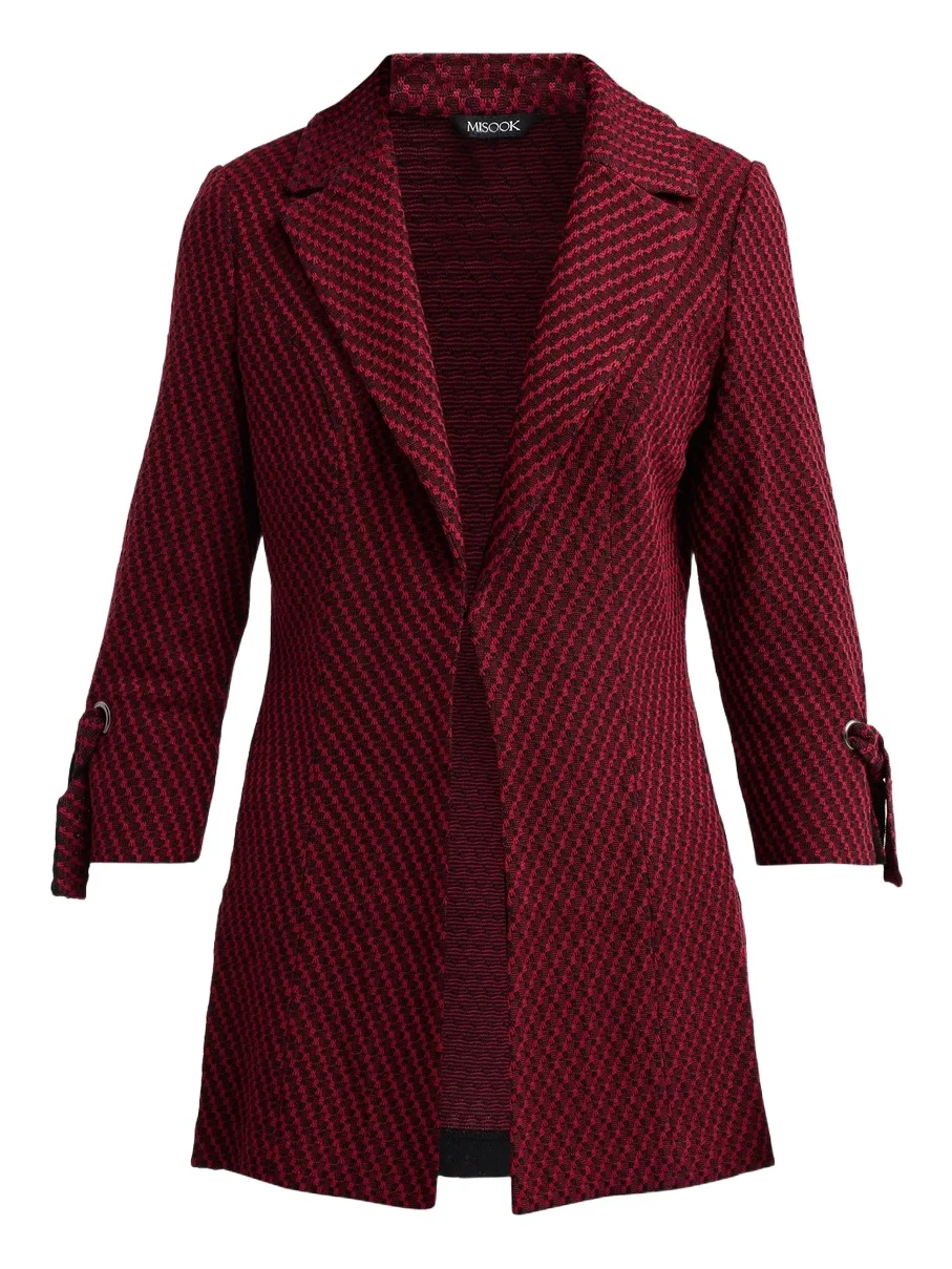 Women's Knit Single-Breasted Tie-Cuff Jacket Women's Knit Single-Breasted Tie-Cuff Jacket