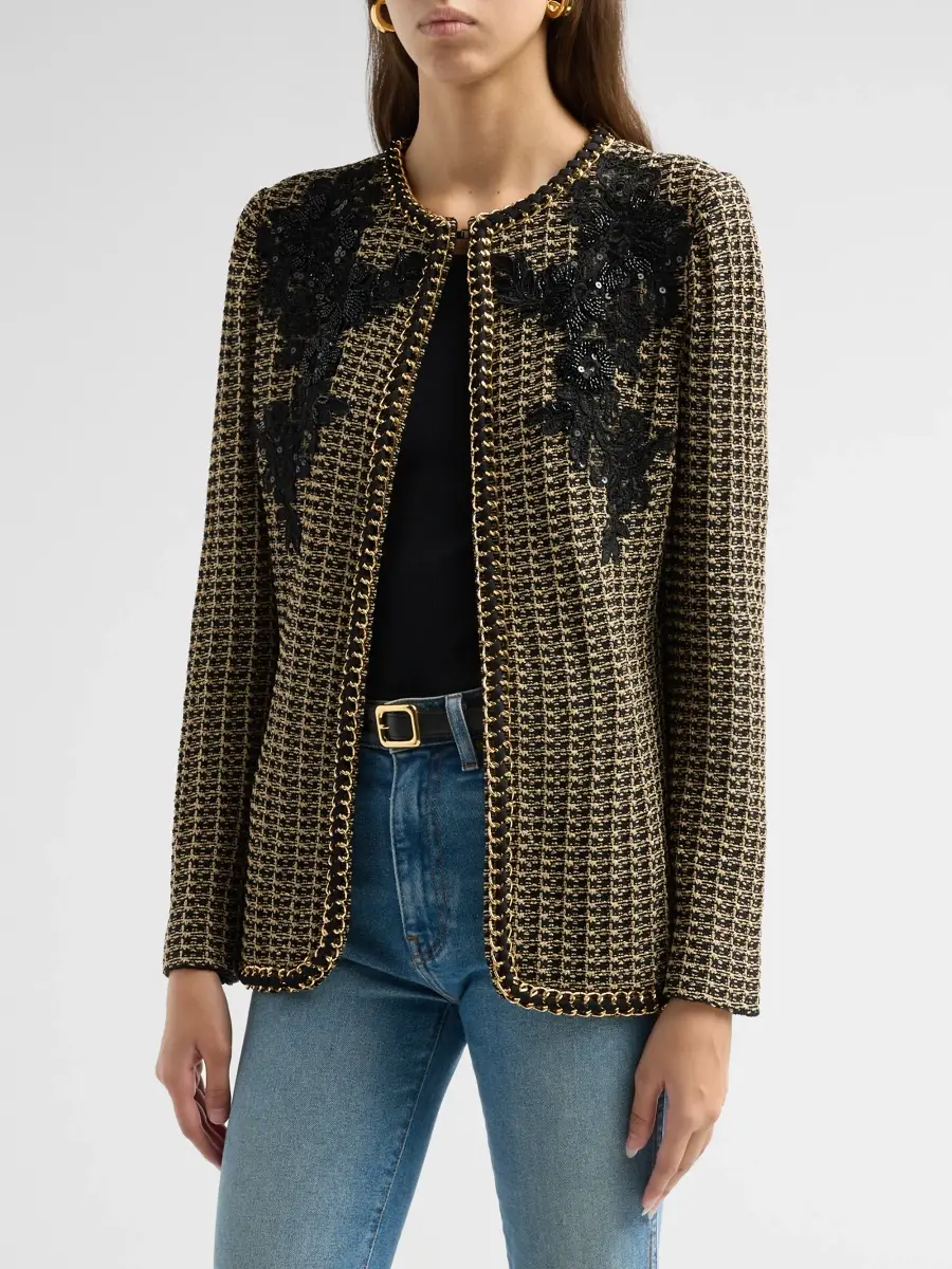 Misook Women's Embellished Tweed Jacket | Thumbnail 4 Misook Women's Embellished Tweed Jacket | Thumbnail 4