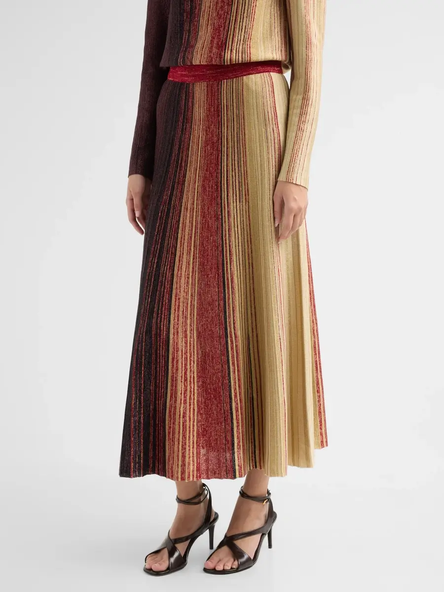 Misook Women's Metallic Striped Maxi Skirt | Thumbnail 4