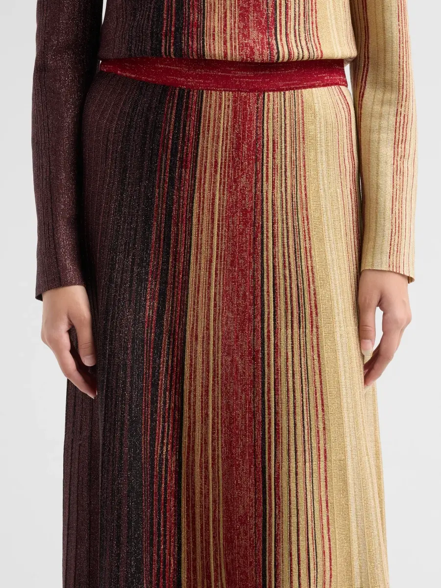 Misook Women's Metallic Striped Maxi Skirt | Thumbnail 5