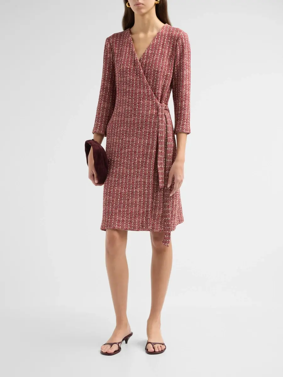 Misook Women's Tweed Jacquard Mini Wrap Dress | Thumbnail 4