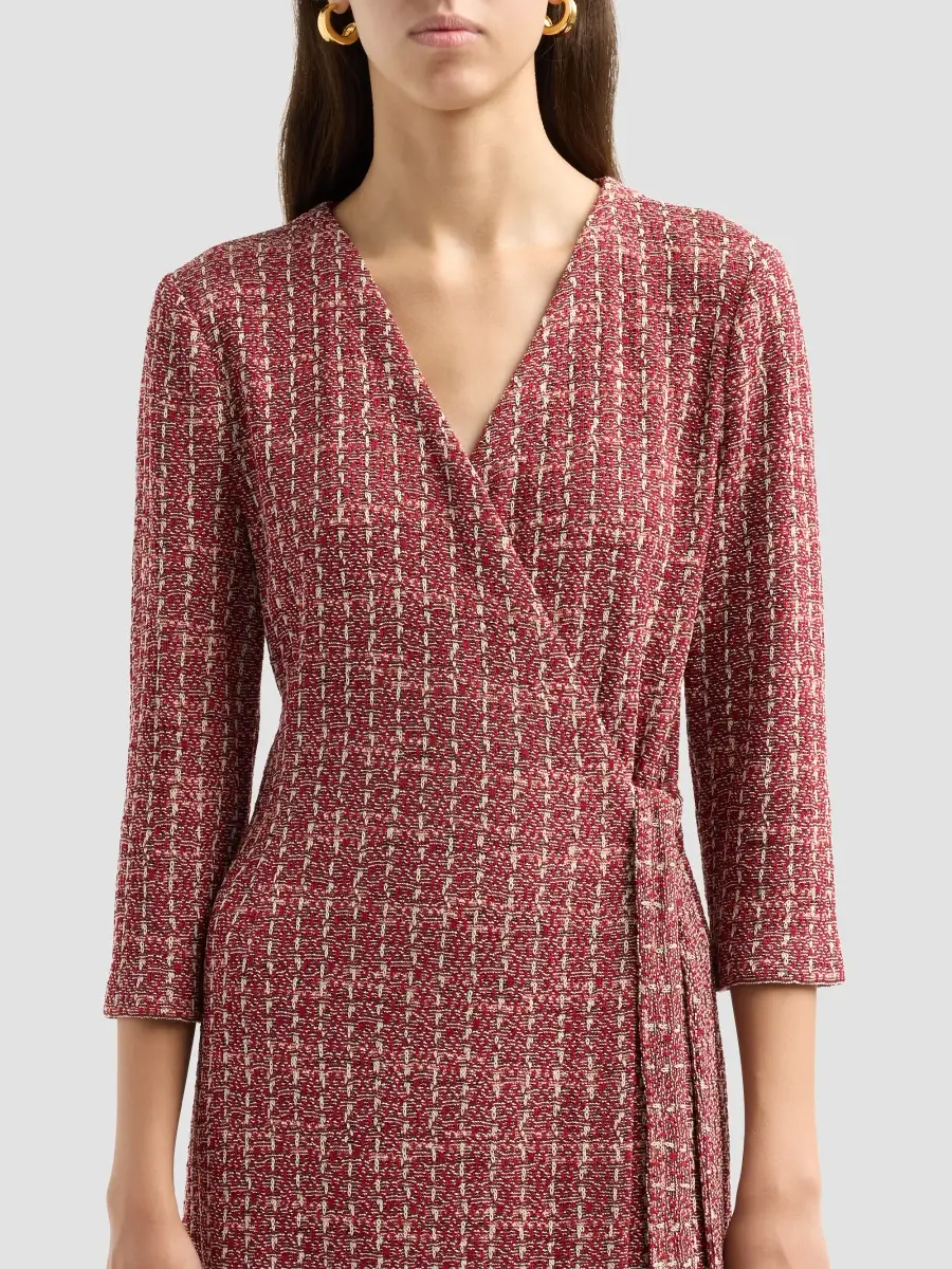 Misook Women's Tweed Jacquard Mini Wrap Dress | Thumbnail 5