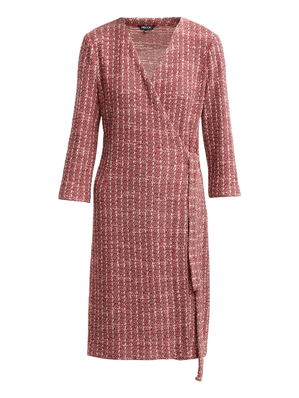 Misook Women's Tweed Jacquard Mini Wrap Dress