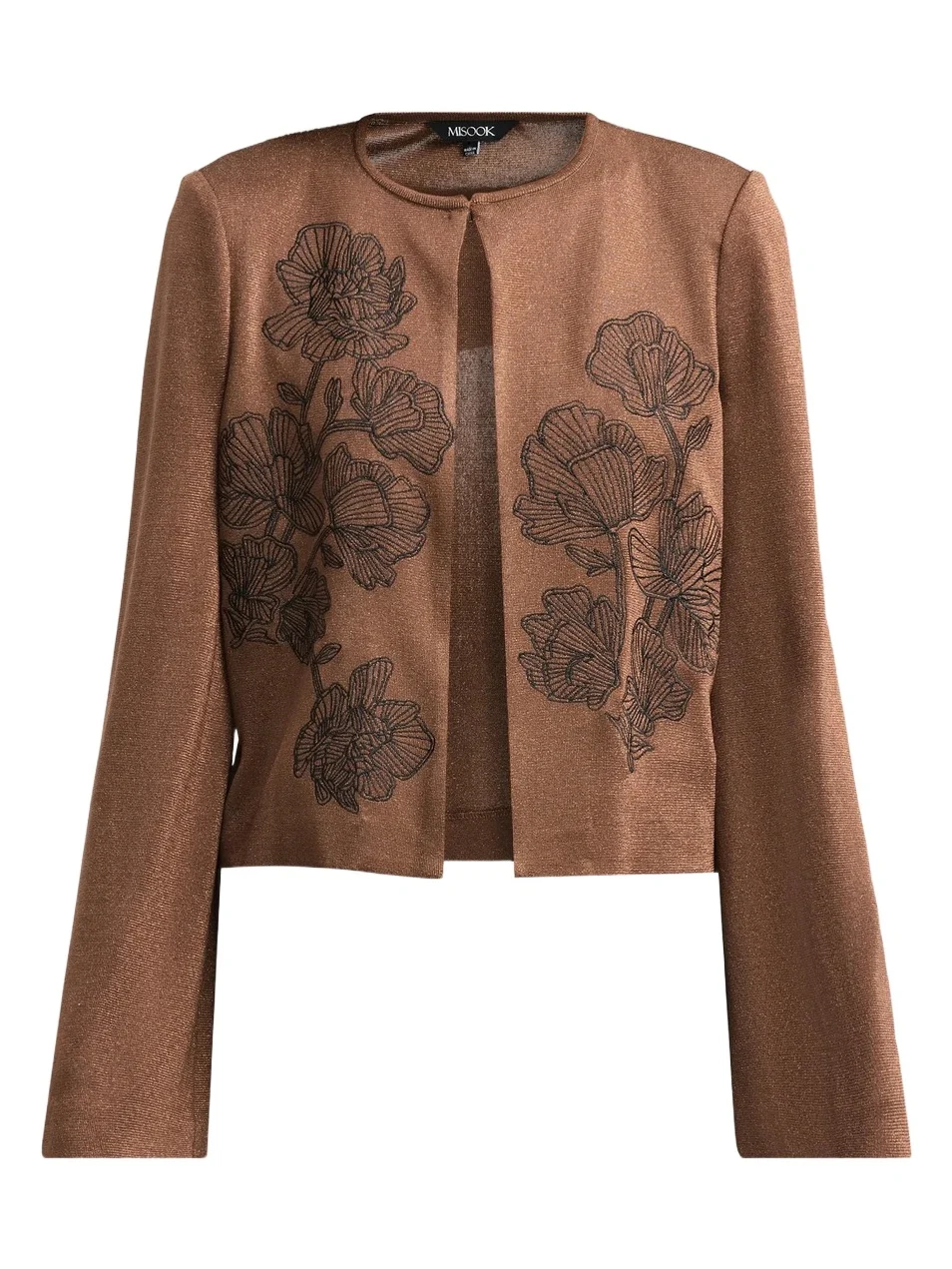 Misook Women's Embroidered Metallic Knit Cardigan