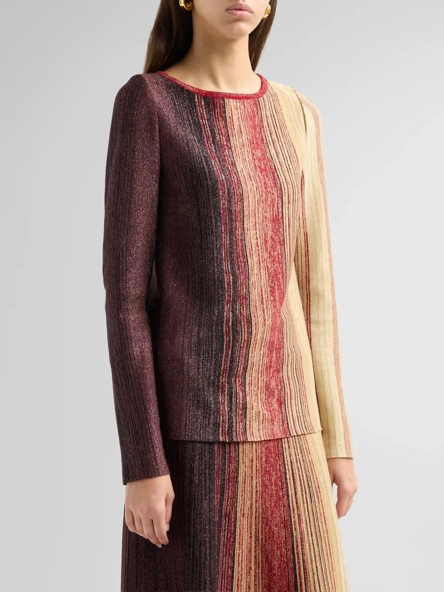 Misook Women's Metallic Ombré Striped Top | Thumbnail 4