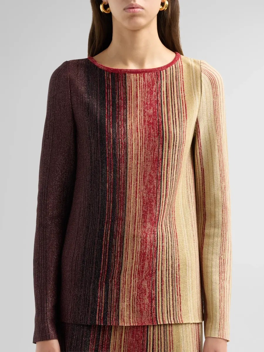 Misook Women's Metallic Ombré Striped Top | Thumbnail 5