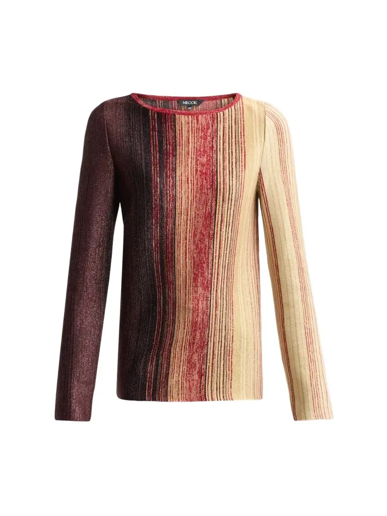 Misook Women's Metallic Ombré Striped Top