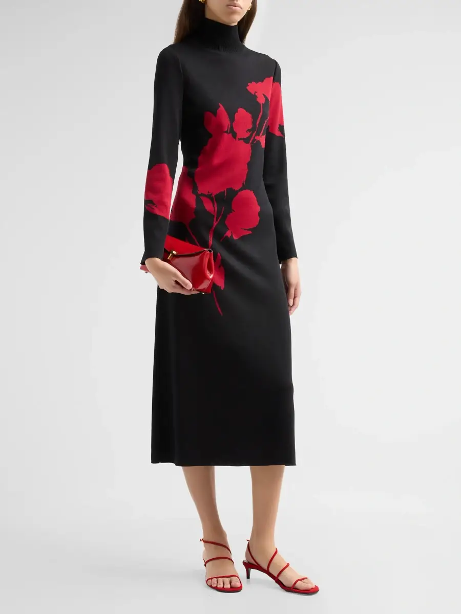 Misook Women's Floral-Jacquard Knit Midi Dress | Thumbnail 4