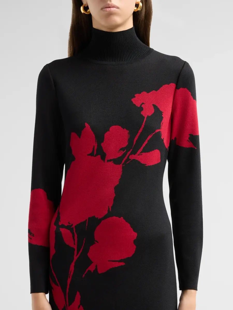 Misook Women's Floral-Jacquard Knit Midi Dress | Thumbnail 5