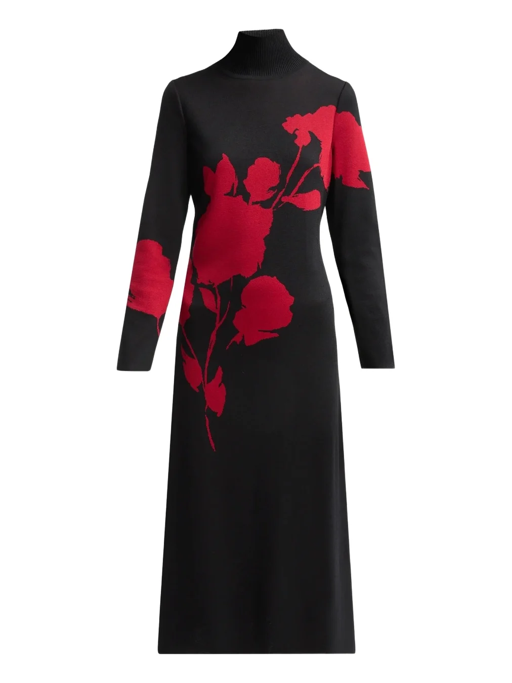 Women's Floral-Jacquard Knit Midi Dress