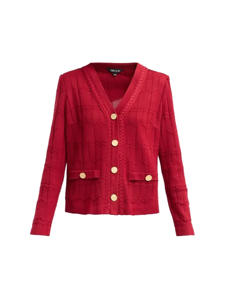 Misook Women's Textured-Knit Cardigan