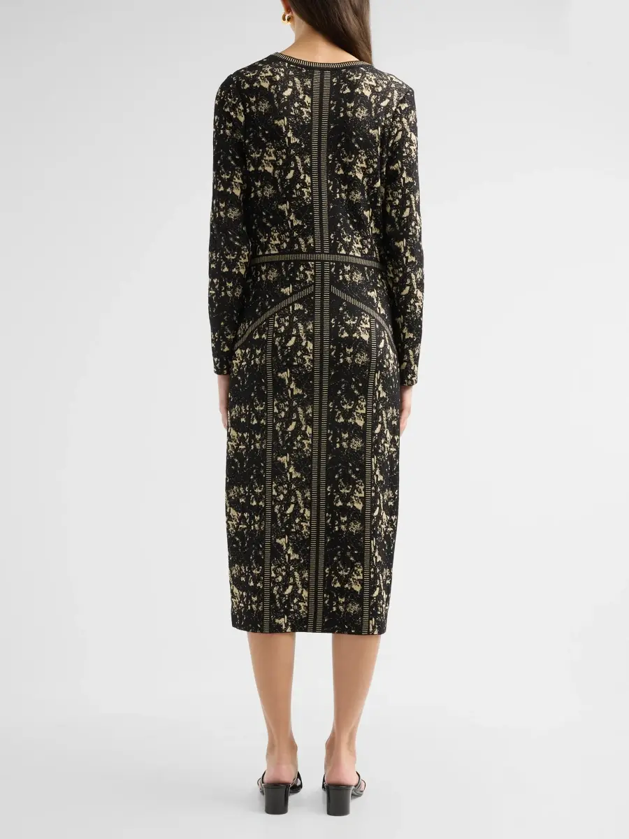 Misook Women's Abstract V-Neck Sheath Midi Dress | Thumbnail 3 Misook Women's Abstract V-Neck Sheath Midi Dress | Thumbnail 3