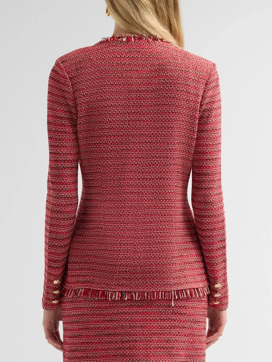 Ming Wang Women's x Anna Marie Petite Fringed Tweed Jacket | Thumbnail 3 Ming Wang Women's x Anna Marie Petite Fringed Tweed Jacket | Thumbnail 3