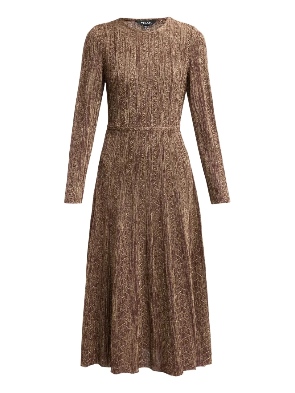 Misook Women's Metallic Pleated Midi Dress