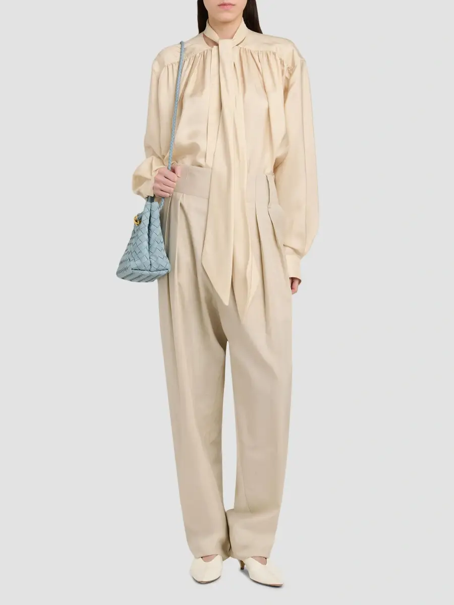 Bottega Veneta Women's Scarf-Neck Silk Blouse | Thumbnail 2 Bottega Veneta Women's Scarf-Neck Silk Blouse | Thumbnail 2