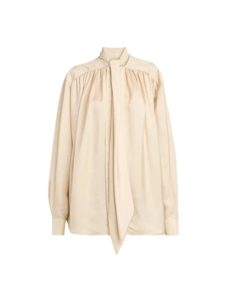 Bottega Veneta Women's Scarf-Neck Silk Blouse
