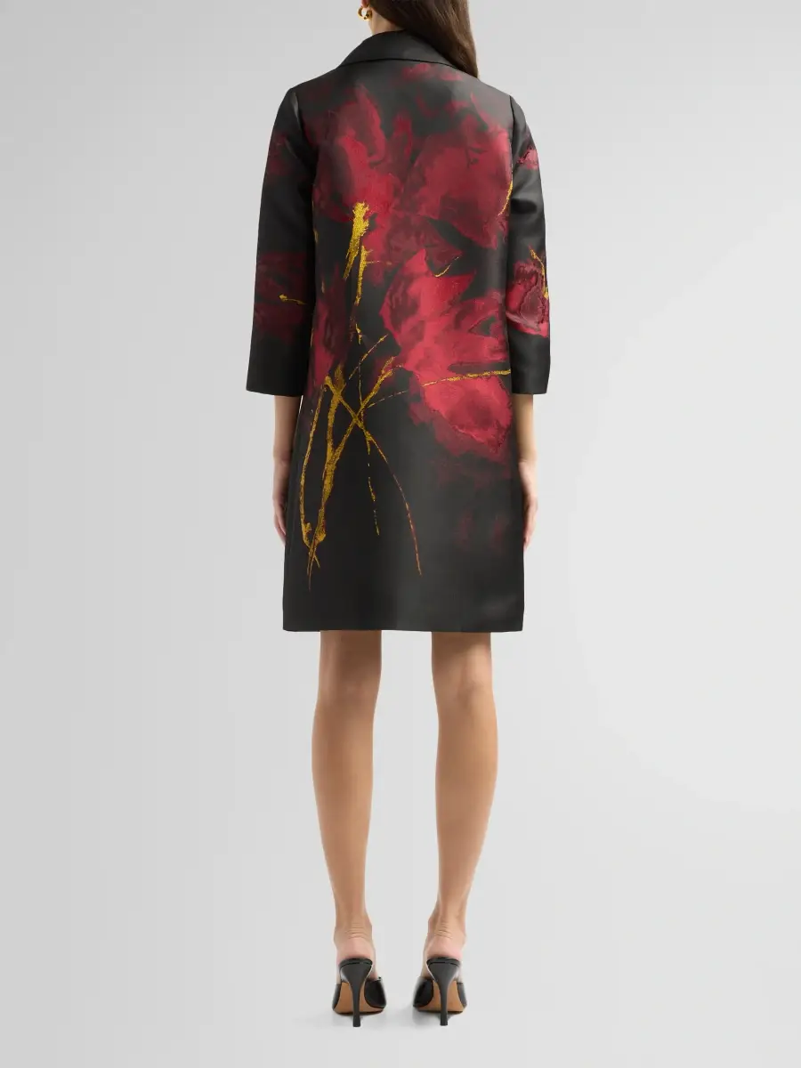 Misook Women's Metallic Floral Jacquard Longline Jacket | Thumbnail 3